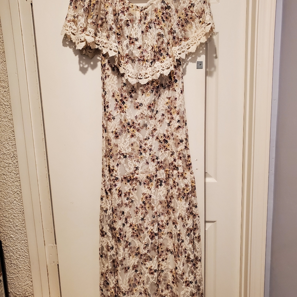 Love stitch boho Off the shoulder maxi dress